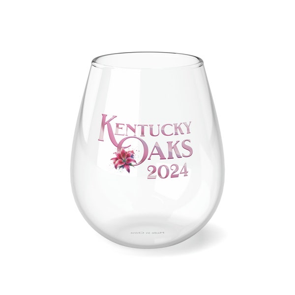 Kentucky Oaks 150th Anniversary Stemless Wine Glass | Kentucky Oaks #150 Commemorative Stemless Wine Glass, 11.75oz