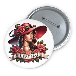 Kentucky Derby Party-Preis: Bester Hut-Anstecker - Stabiler Metall-Pin, 3 Größen, Sicherheitsnadel-Rückseite