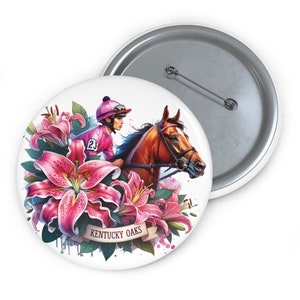 150er Jahre Kentucky Oaks Pin Buttons - Derby Party Zubehör - Derby Party Favors - Metall Kentucky Oaks Pin Buttons