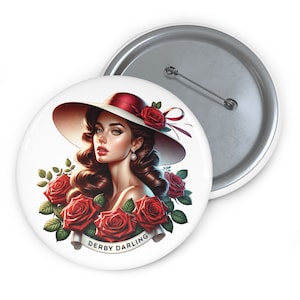 Derby Darling Kentucky Derby Pin Buttons - Derby Party Zubehör - Derby Partygeschenke - Metal Kentucky Derby Pin Buttons