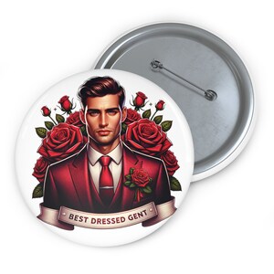 Kentucky Derby Party-Preis: Best Dressed Gentle Pin-Button - Stabiler Metall-Pin, 3 Größen, Sicherheitsnadel-Rückseite