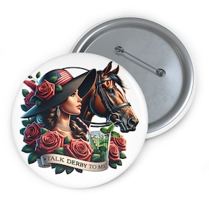 Kentucky Derby Party Pin - Sprich Derby mit mir Pin - Derby Party Zubehör - Derby Party Preis - Metall Kentucky Derby Pin Buttons