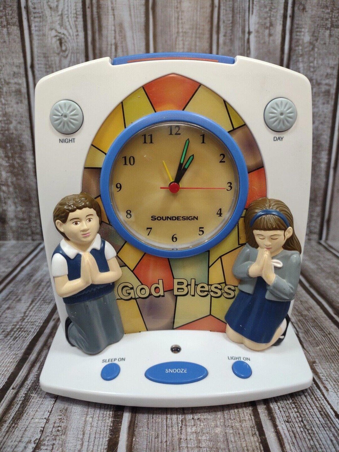 Vintage Soundesign Prayer Alarm Clock Praying Children Analog Etsy