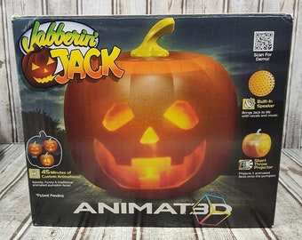 Jabberin' Jack Animated 3D Talking Pumpkin Talks Sings Jokes Brand New In Box