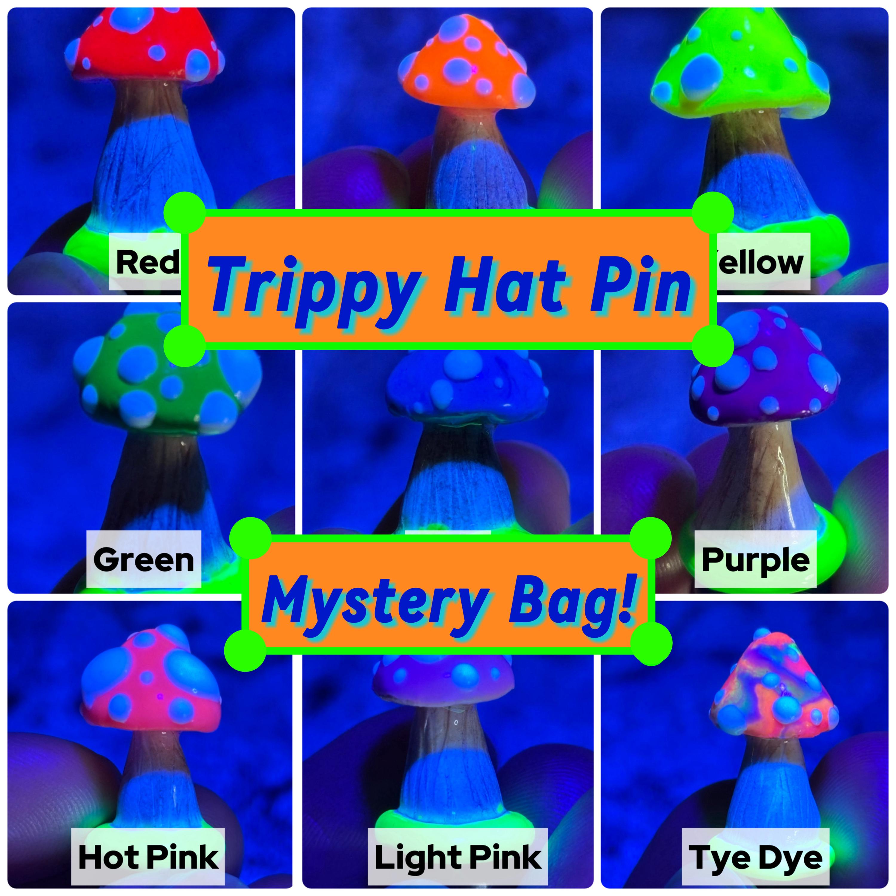 Mystery Mushroom Hat Pin!! Black Light Reactive!