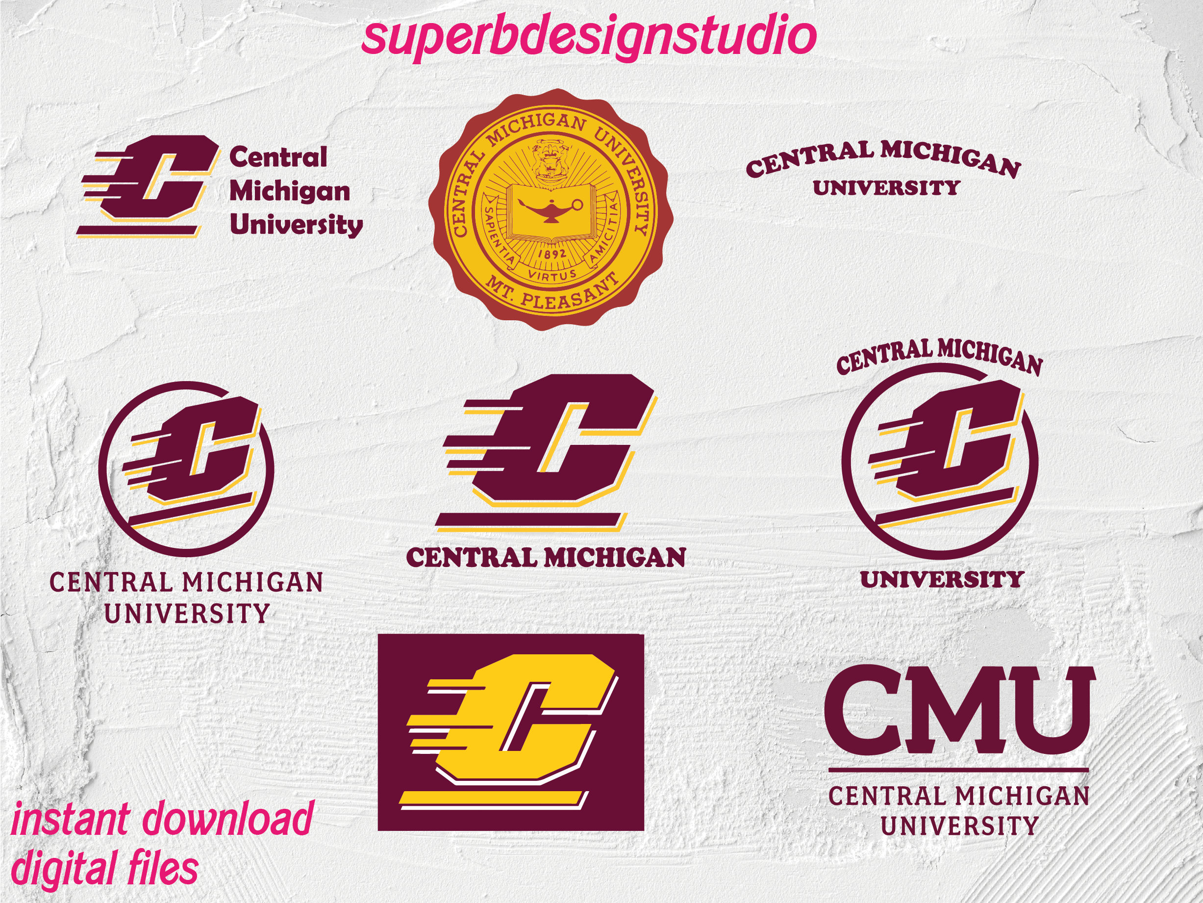 Central Michigan Chippewas C Logo Necklace - Officially Licensed NCAA