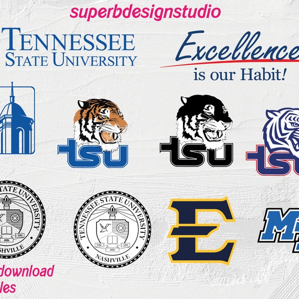 Tennessee State Svg, tsu Svg, Tennessee png, tennessee flag Svg, excellence is our habit, University svg, State svg, College svg, College