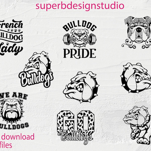 Bulldog Mascot SVG - Png - Eps - Dxf| Bulldog Svg| Bulldog Clip Art | Bulldog Head | Bulldog Mom Svg| Bulldog Png | Instant Download