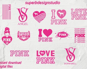 SVG rose, paquet de svg rose, j’aime le rose, fichier coupé rose, cricut rose, silhouette rose, svg nation rose, drapeau rose, amour rose, fille rose svg