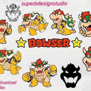 bowser svg, bowser png, monster svg, super mario svg, mario png, video  game, bowser cut file
