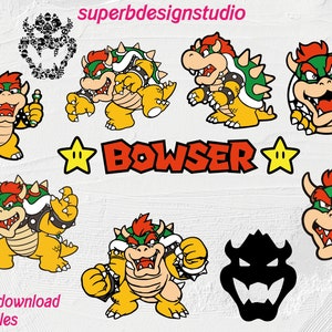 bowser svg, bowser png, monster svg, super mario svg, mario png, video  game, bowser cut file