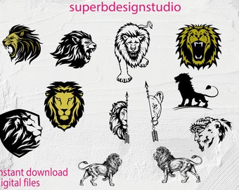 Lion SVG, Lion Head Cricut, Lion Head Svg Bundle, Lion Head Svg, Lion Head Monogram, Lion Head Silhouette, Lion Head Cut File, Lion Clipart