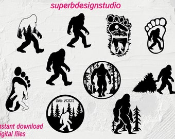 Bigfoot SVG Bundle, Big Foot SVG, Yeti SVG, Sasquatch SVG, SVg Cut file, Cricut, Silhouette, Autocollant, Décalcomanie, Vinyle, Pin, Téléchargement instantané