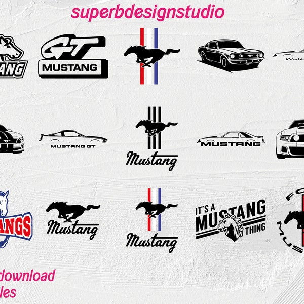 Sport Car vector pack, horse car svg, ford svg, mustangs svg, mustang sport svg, cut file, sport car svg, gt car svg, cricut, silhouette