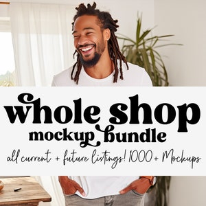 Whole Shop Mockup Bundle | Entire Shop Full Access Pass | Bella Canvas 3001 Mockups | Gildan Bundle Size Charts | Diverse Plus Size Models