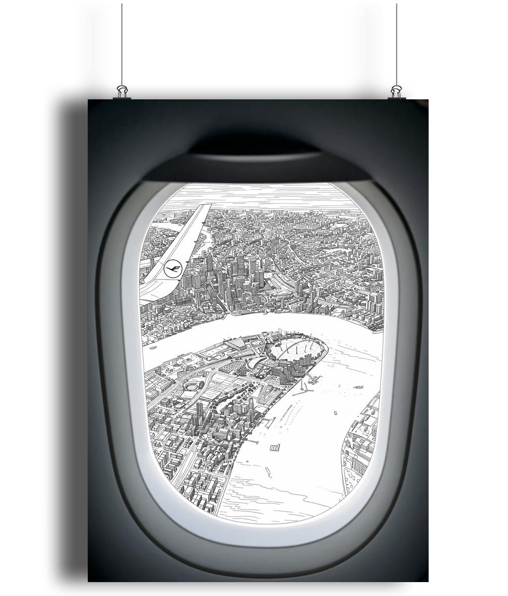 Affiche Vintage Lufthansa – Amérique Du Nord R24 – 50x70 Cm – Haute Qualité