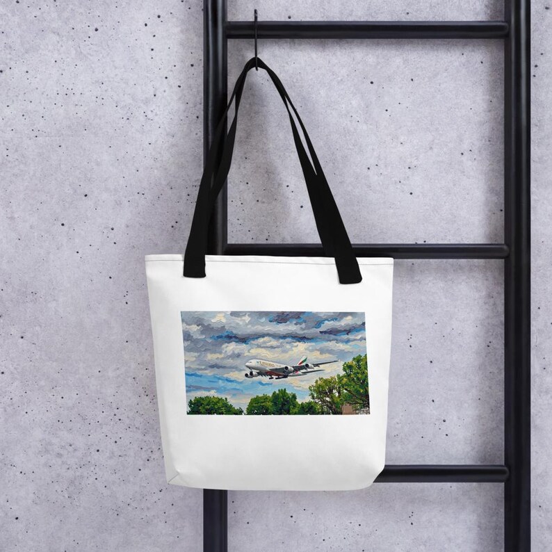 Emirates A380 Abstract Oil Painting Tote Bag (A6-EVL) - Etsy