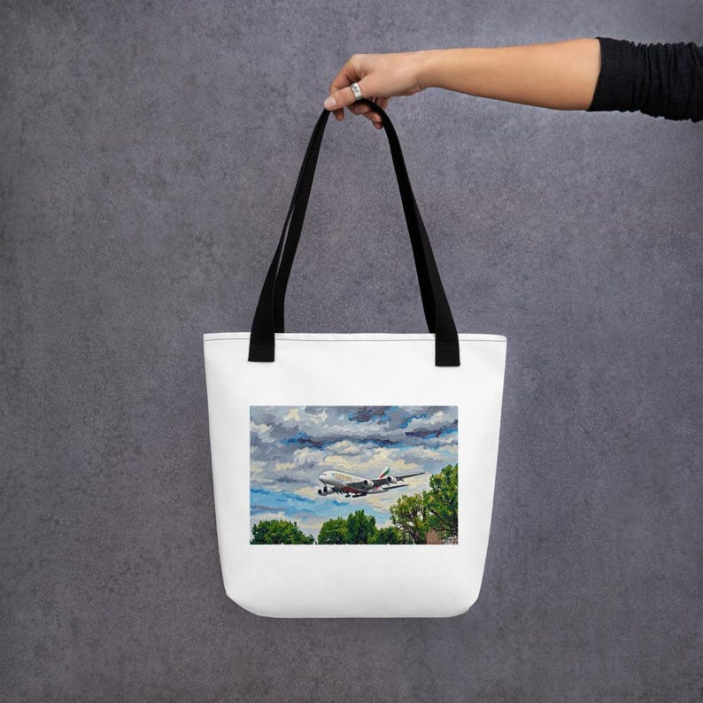 Emirates A380 Abstract Oil Painting Tote Bag (A6-EVL) - Etsy