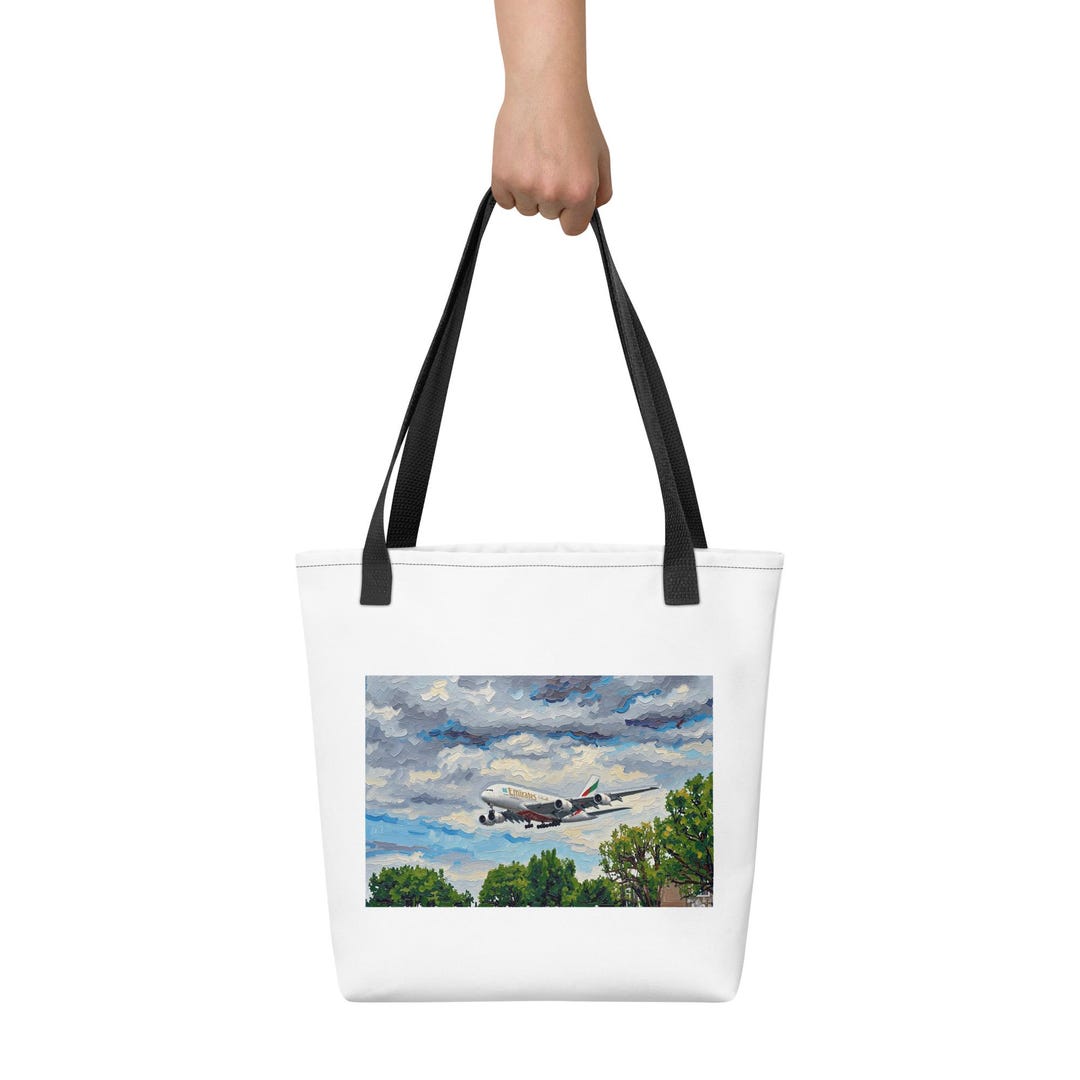 Emirates A380 Abstract Oil Painting Tote Bag (A6-EVL) - Etsy