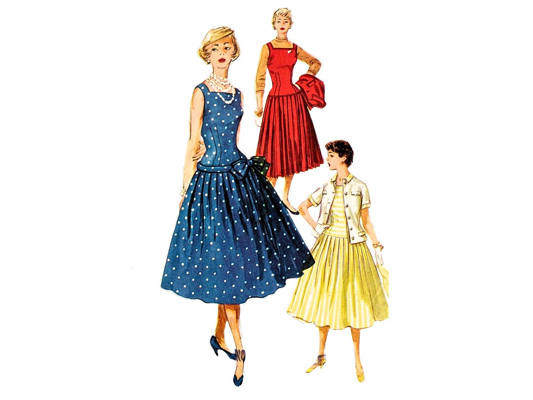 Simplicity 1077 Vintage Sewing Pattern Onepiece Dress, Jumper and