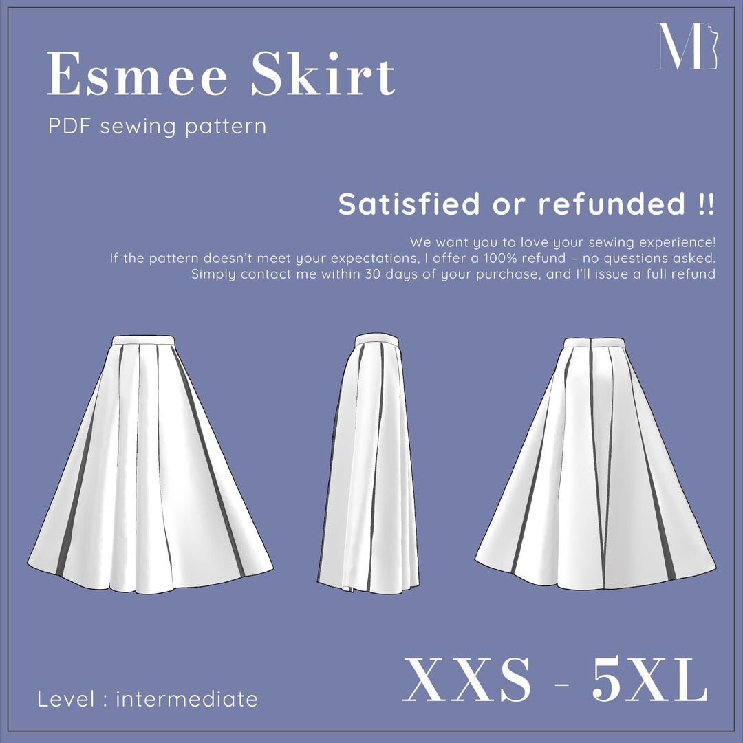 Pleated Skirt Pattern - Etsy