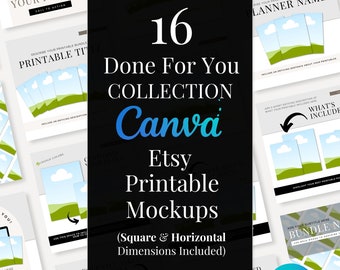 Quadratisches Etsy Mockup | Druckbares Mockup |Druckbares Bundle Mockup | Canva Mockup | Druckbarer Planer Mockup | Social Media Mockup | Vorlagen