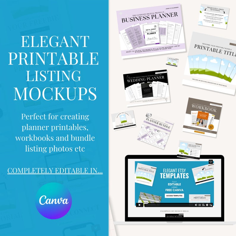 Square Etsy Mockup | Printable Mockup |printable Bundle Mockup | Canva ...