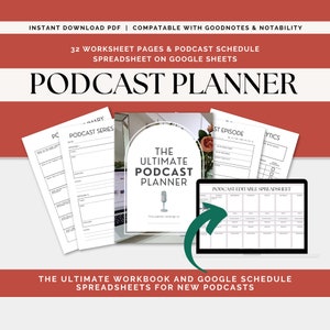 Podcast Planner, Podcast Planner Template Google Sheets, Content Planner, Podcast Planner Printable, Podcast Worksheet, Podcast checklist