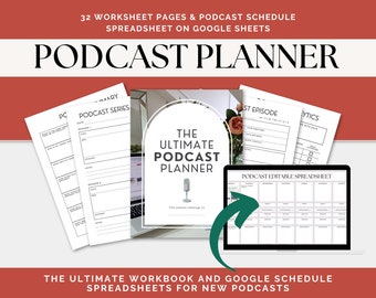 Podcast Planner, Podcast Planner Template Google Sheets, Content Planner, Podcast Planner Printable, Podcast Worksheet, Podcast checklist
