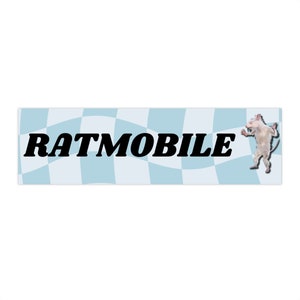 Ratmobile Bumper Sticker, Funny Meme Bumper Sticker, Funny Gen Z Sticker, Y2K Bumper Sticker