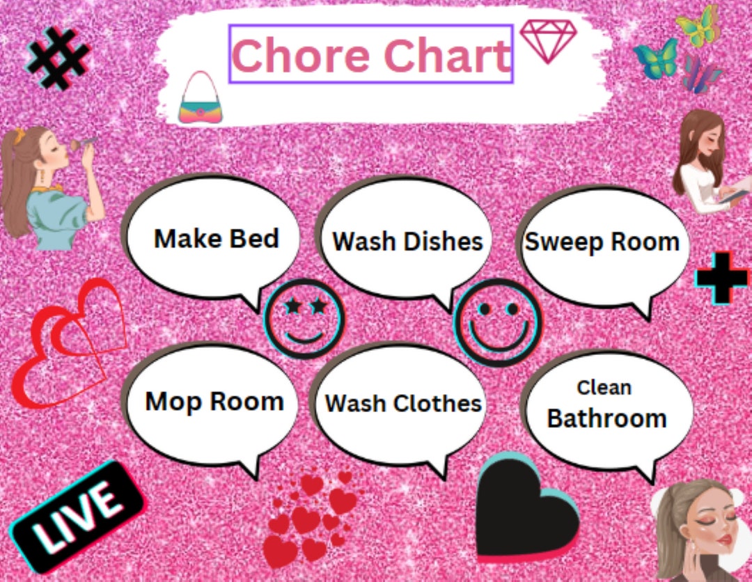 girls-custom-routine-and-chore-chart-for-the-family-etsy