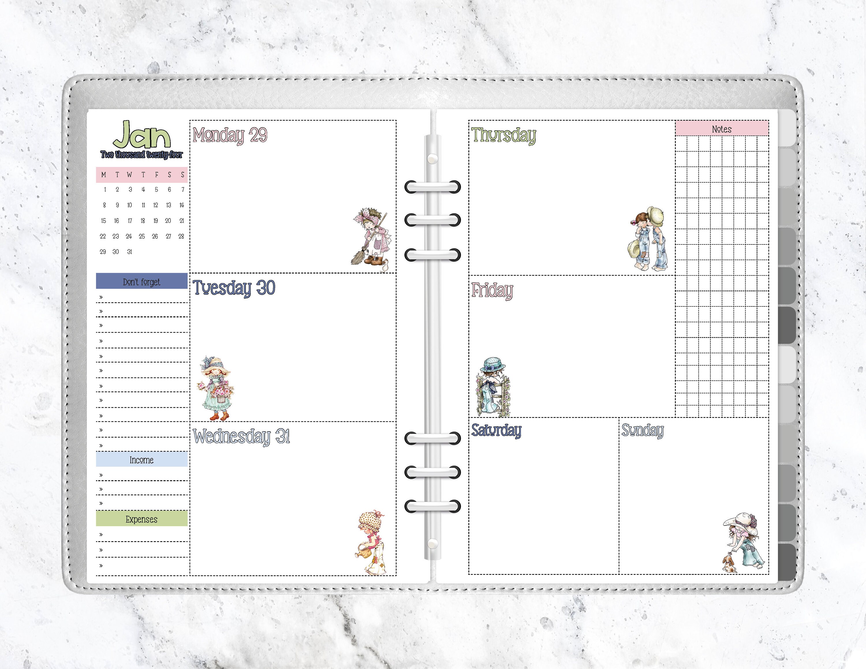 Weekly Planner Printable Week at a Glance Printable Weekly - Etsy