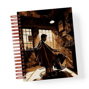 Agenda perpetua diaria de citas para barbero, medio oficio PDF no editable, control de clientes, finanzas, citas sin fecha e impresión