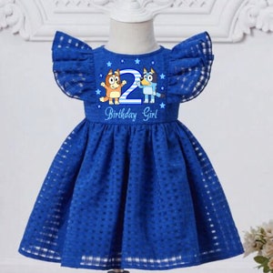 Bluey Dress, Bluey Birthday Outfit, Toddler Girls Bluey Dresses