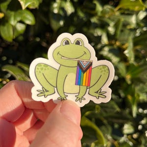 Frog pride sticker