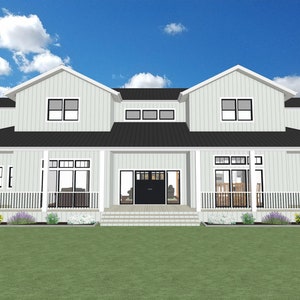 Farmhouse House Plans ~ House Plans With Home Office ~ Open Living Space Homes ~ Farmhouse Style Blueprints ~ 6 Bedroom House Plans