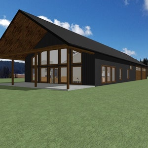 Barndomium Hauspläne - Große Garagenhaus-Pläne - Barndomium Entwürfe - Offener Wohnraum Häuser - 3 Schlafzimmer Hauspläne