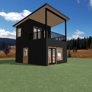Shipping Container House Plans ~ Shipping Container Blueprints ~ Vacation House Plan ~ Small House Blueprints