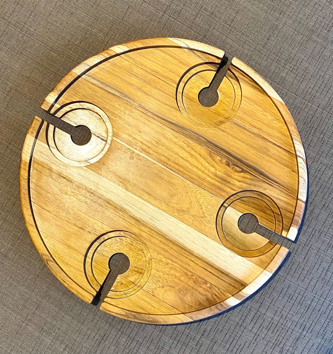 Teak Round Boat Table Top for Drinks Beverages and Snacks Etsy