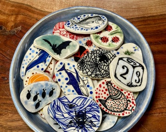 Handmade Ceramic Magnets - Mystery Selection Grab Bag Get What you Get