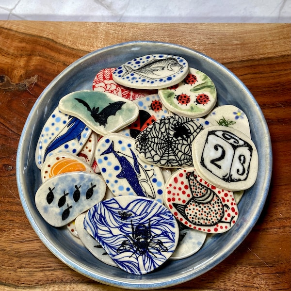 Handmade Ceramic Magnets - Mystery Selection Grab Bag Get What you Get
