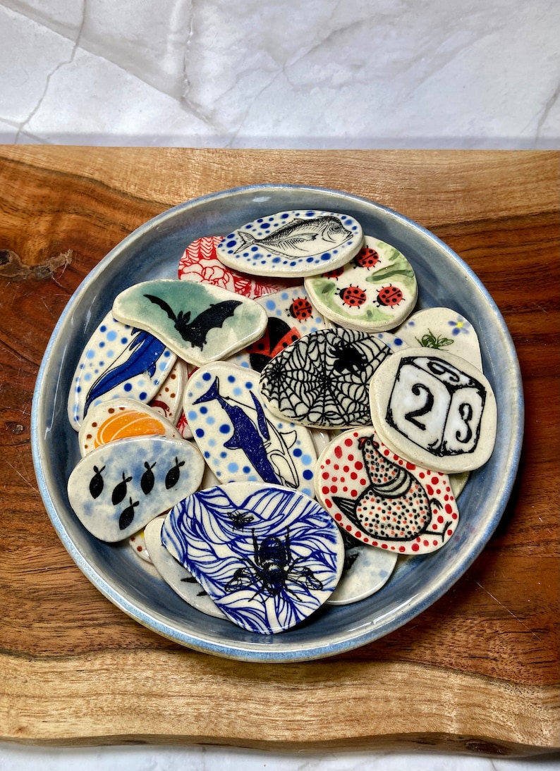 Handmade Ceramic Magnets - Mystery Selection Grab Bag Get What you Get