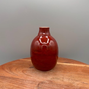 Handmade Ceramic Bud Vase Diffuser Jar: Red Black Speckle