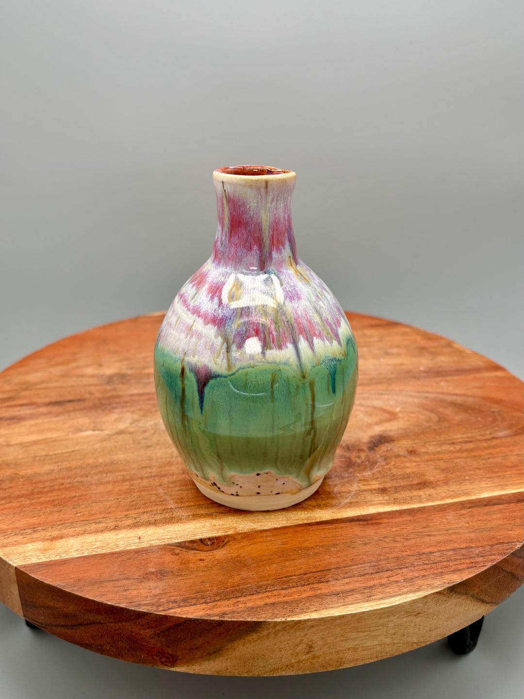 Handmade Ceramic Bud Vase Diffuser Jar: Pink, Green Watermelon Flow - Etsy
