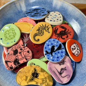 Handmade Ceramic Magnets (One)- Mystery Selection Grab Bag Get What you Get Kitchen Decor party favors surprise small gift adult blind box