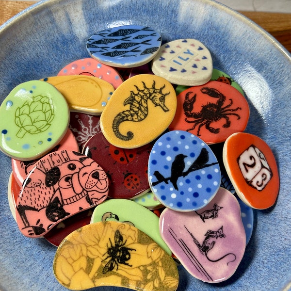 Handmade Ceramic Magnets - Mystery Selection Grab Bag Get What you Get Kitchen Whiteboard Decor Mother’s Day teacher gift surprise