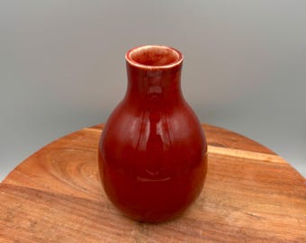 Ręcznie robiony ceramiczny wazon na pąki, dyfuzor, Czerwono-czarne plamki