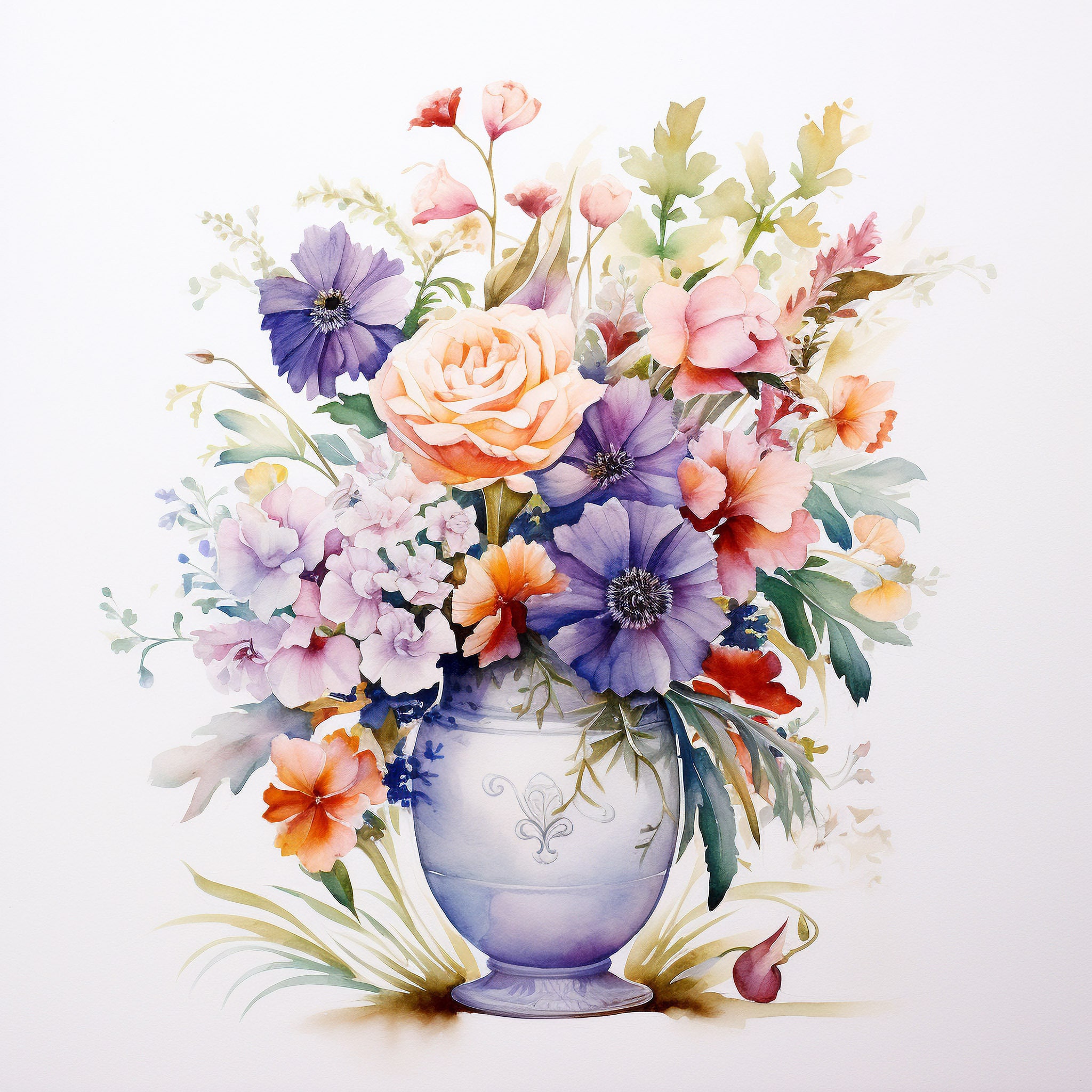 Elegant Vase of Flowers Clipart | 16 Premium Quality Images for Digital ...