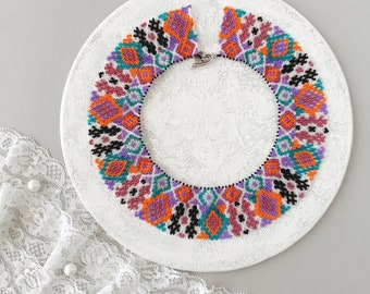 Veelkleurige ketting Oekraïne sieraden kleurrijke kraag ketting etnische stijl handgemaakte kralen kraag 30e verjaardagscadeau voor vrouwen unieke sieraden