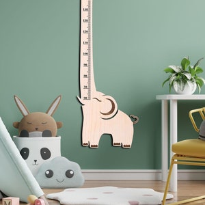 Messlatte für Elefanten, Messlatte aus Holz, Messlatte aus Holz, Messlatte aus Holz, Messlatte für das Kinderzimmer, Messlatte für das Kinderzimmer